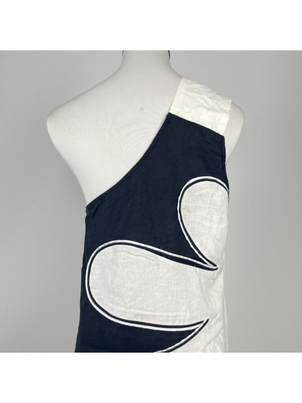 NWOT Farm Rio x Anthropologie One-Shoulder Linen Blend Flower Mini Dress Size L - Picture 10 of 16